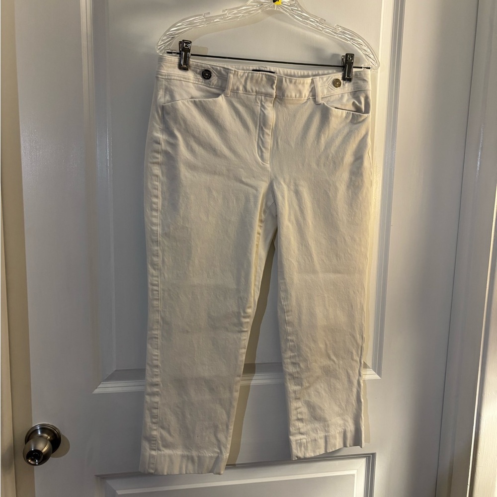 WHBM The Slim Cropped White Women's Pants Sz 10